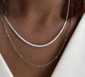 Layered Silver Herringbone Necklace Set – Enchanted Elegance