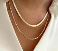 Layered Gold Herringbone Necklace Set – Enchanted Elegance